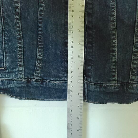 LEVI STRAUSS Women's NWT Original Trucker Crop Denim Jacket Sz S Blank Tab RARE - Picture 9 of 16